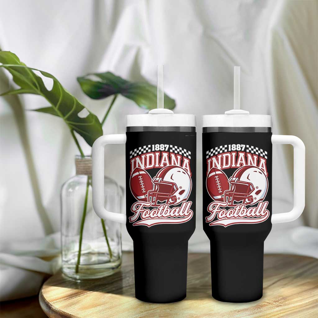 Indiana Pride Football Lover Tumbler With Handle Retro IN for Sport Fans