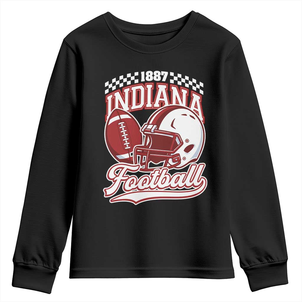 Indiana Pride Football Lover Youth Sweatshirt Retro IN for Sport Fans