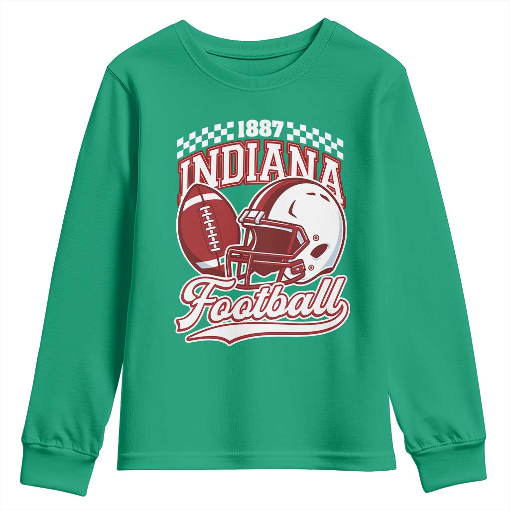 Indiana Pride Football Lover Youth Sweatshirt Retro IN for Sport Fans