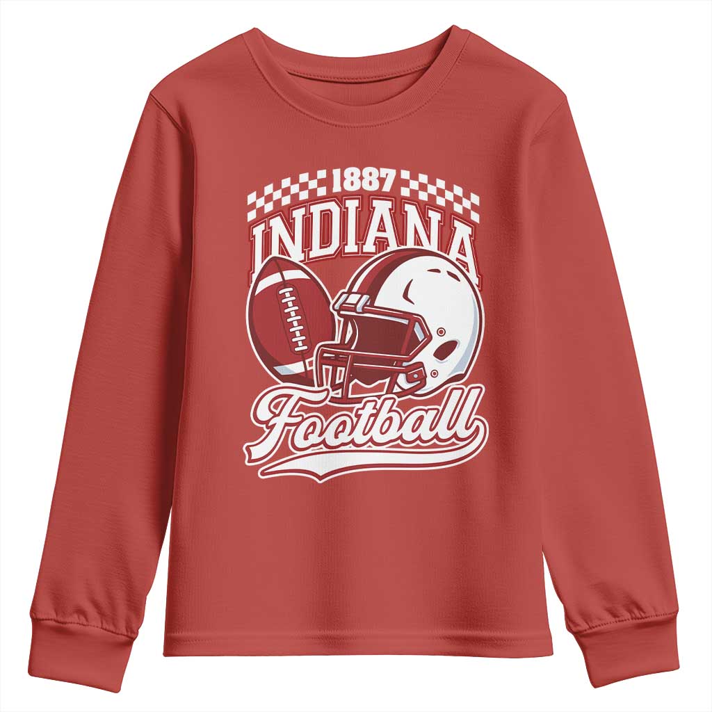 Indiana Pride Football Lover Youth Sweatshirt Retro IN for Sport Fans