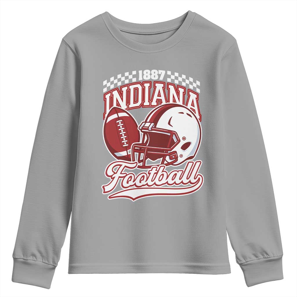 Indiana Pride Football Lover Youth Sweatshirt Retro IN for Sport Fans