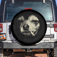 Funny Chihuahua Smoking Cegarette Meme Spare Tire Cover Gritty Ironic Dog Graphic for Dark Humor Lovers