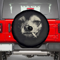 Funny Chihuahua Smoking Cegarette Meme Spare Tire Cover Gritty Ironic Dog Graphic for Dark Humor Lovers