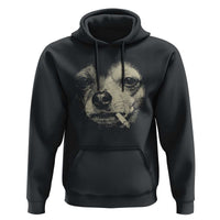 Funny Chihuahua Smoking Cegarette Meme Hoodie Gritty Ironic Dog Graphic for Dark Humor Lovers