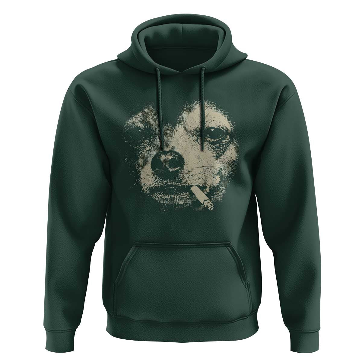 Funny Chihuahua Smoking Cegarette Meme Hoodie Gritty Ironic Dog Graphic for Dark Humor Lovers