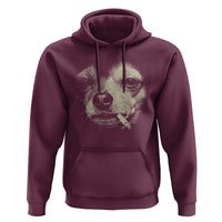 Funny Chihuahua Smoking Cegarette Meme Hoodie Gritty Ironic Dog Graphic for Dark Humor Lovers