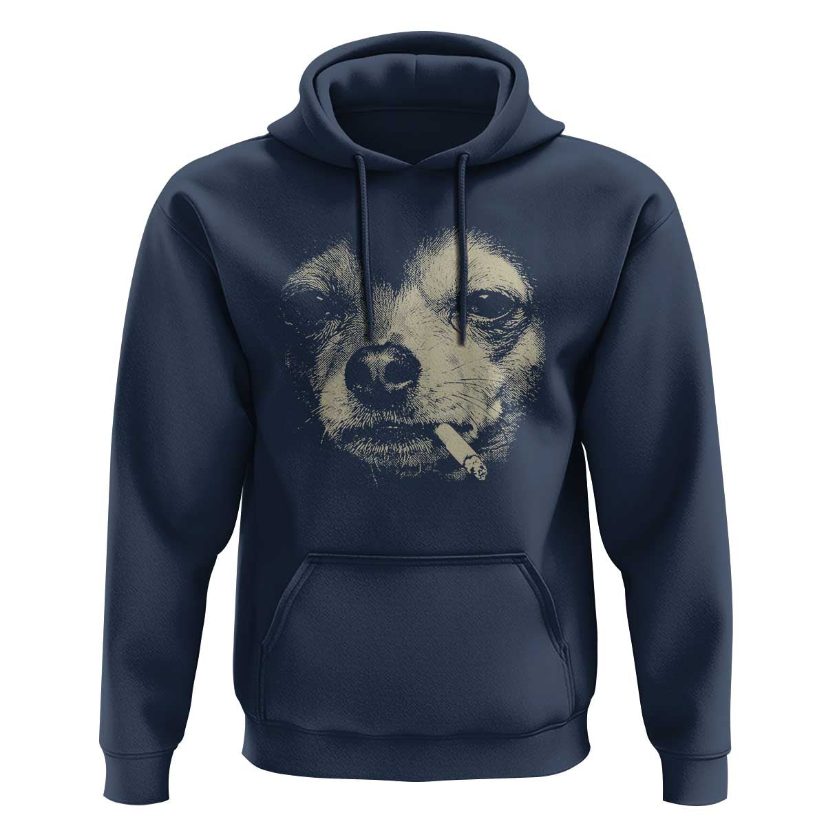 Funny Chihuahua Smoking Cegarette Meme Hoodie Gritty Ironic Dog Graphic for Dark Humor Lovers