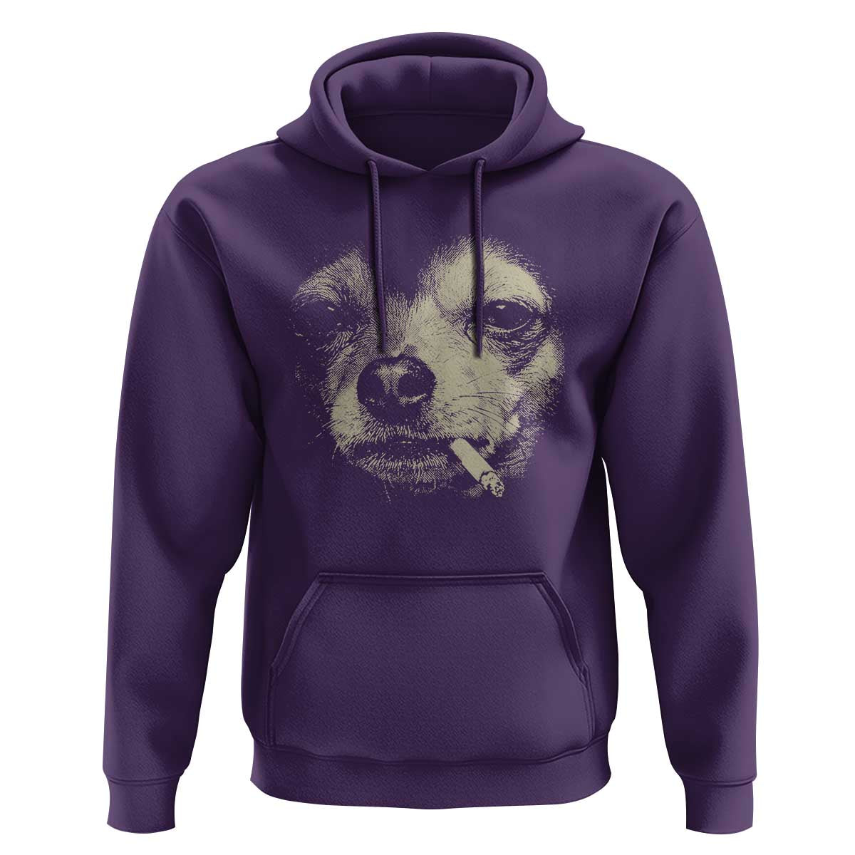 Funny Chihuahua Smoking Cegarette Meme Hoodie Gritty Ironic Dog Graphic for Dark Humor Lovers