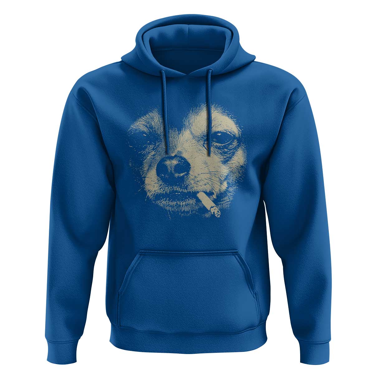 Funny Chihuahua Smoking Cegarette Meme Hoodie Gritty Ironic Dog Graphic for Dark Humor Lovers