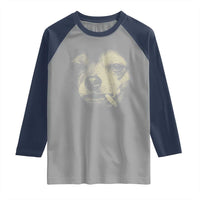 Funny Chihuahua Smoking Cegarette Meme Raglan Shirt Gritty Ironic Dog Graphic for Dark Humor Lovers