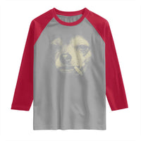 Funny Chihuahua Smoking Cegarette Meme Raglan Shirt Gritty Ironic Dog Graphic for Dark Humor Lovers