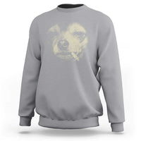 Funny Chihuahua Smoking Cegarette Meme Sweatshirt Gritty Ironic Dog Graphic for Dark Humor Lovers
