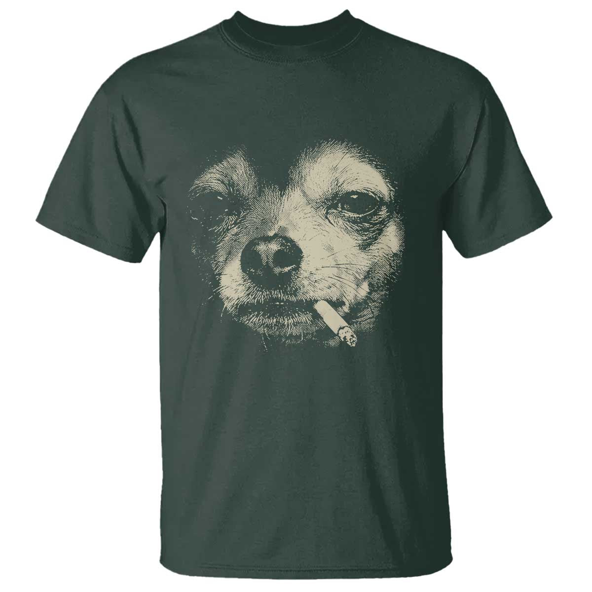 Funny Chihuahua Smoking Cegarette Meme T Shirt Gritty Ironic Dog Graphic for Dark Humor Lovers
