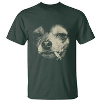 Funny Chihuahua Smoking Cegarette Meme T Shirt Gritty Ironic Dog Graphic for Dark Humor Lovers