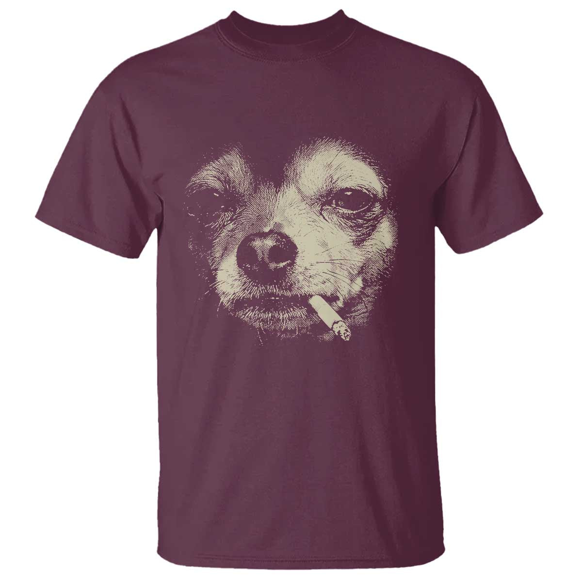 Funny Chihuahua Smoking Cegarette Meme T Shirt Gritty Ironic Dog Graphic for Dark Humor Lovers