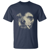 Funny Chihuahua Smoking Cegarette Meme T Shirt Gritty Ironic Dog Graphic for Dark Humor Lovers