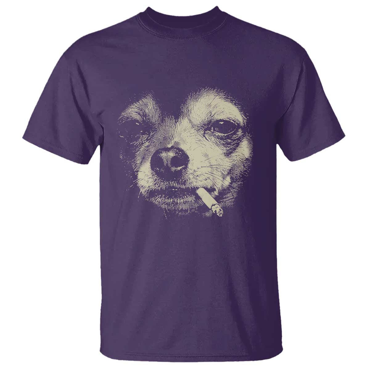 Funny Chihuahua Smoking Cegarette Meme T Shirt Gritty Ironic Dog Graphic for Dark Humor Lovers