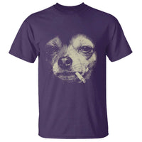 Funny Chihuahua Smoking Cegarette Meme T Shirt Gritty Ironic Dog Graphic for Dark Humor Lovers