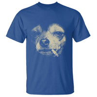 Funny Chihuahua Smoking Cegarette Meme T Shirt Gritty Ironic Dog Graphic for Dark Humor Lovers