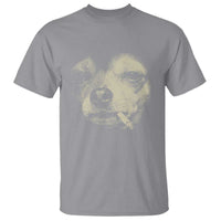 Funny Chihuahua Smoking Cegarette Meme T Shirt Gritty Ironic Dog Graphic for Dark Humor Lovers