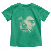 Funny Chihuahua Smoking Cegarette Meme Toddler T Shirt Gritty Ironic Dog Graphic for Dark Humor Lovers