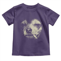 Funny Chihuahua Smoking Cegarette Meme Toddler T Shirt Gritty Ironic Dog Graphic for Dark Humor Lovers