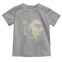 Funny Chihuahua Smoking Cegarette Meme Toddler T Shirt Gritty Ironic Dog Graphic for Dark Humor Lovers
