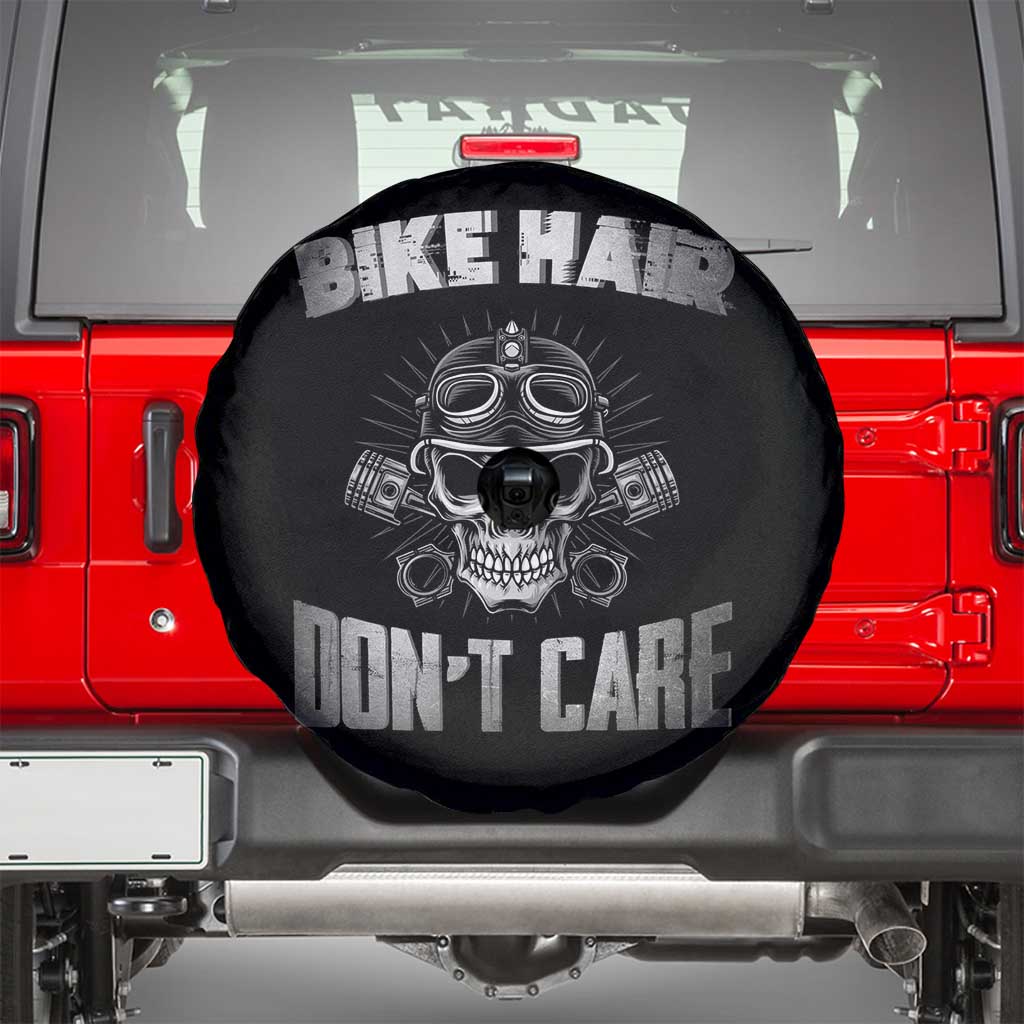 Biker Skull Spare Tire Cover Bike Hair Don't Care