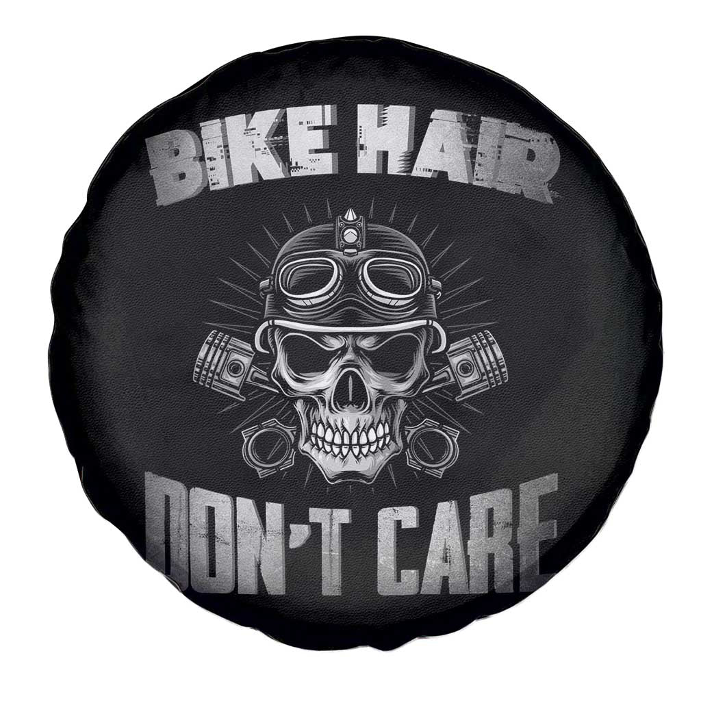 Biker Skull Spare Tire Cover Bike Hair Don't Care