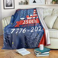 USA 250th Anniversary 1776 2026 Fireworks Throw Blanket Red White Blue 250 Years of Freedom Celebration