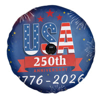 USA 250th Anniversary 1776 2026 Fireworks Spare Tire Cover Red White Blue 250 Years of Freedom Celebration