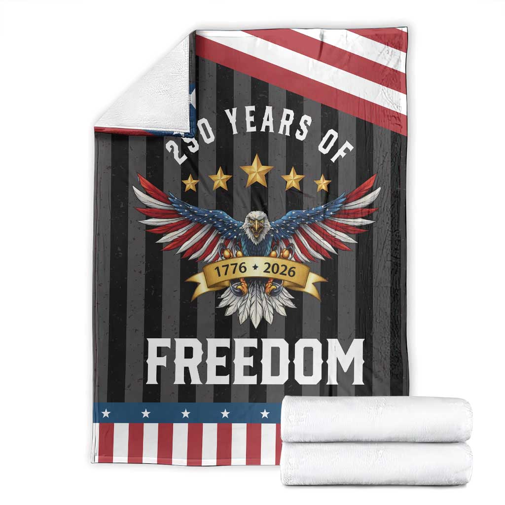 250 Years of Freedom 1776 2026 Patriotic Eagle Throw Blanket USA 250th Anniversary Celebration