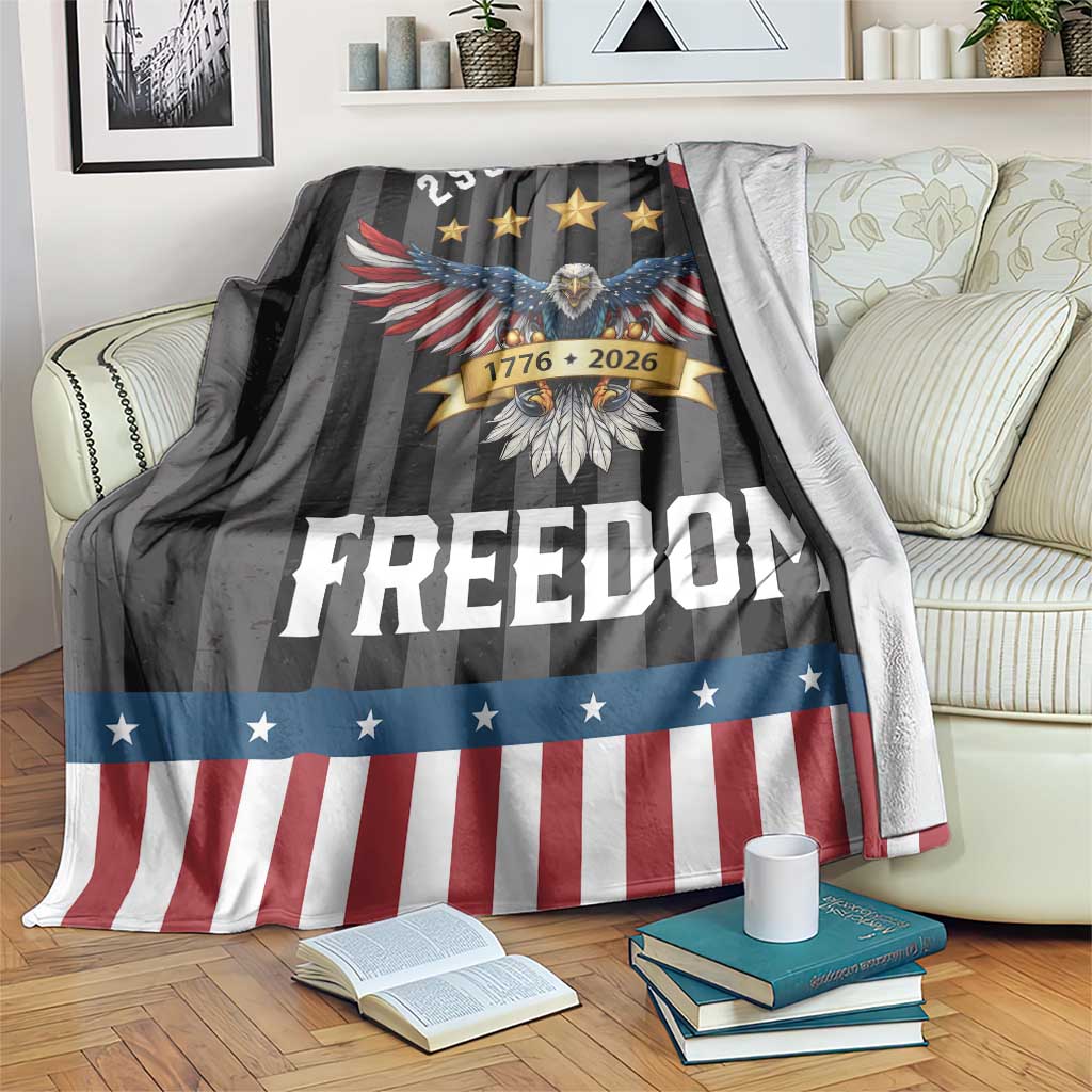 250 Years of Freedom 1776 2026 Patriotic Eagle Throw Blanket USA 250th Anniversary Celebration