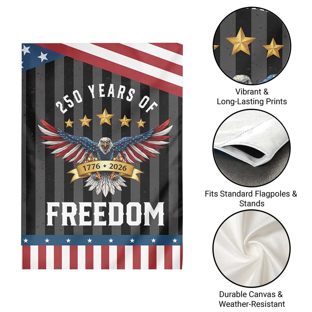250 Years of Freedom 1776 2026 Patriotic Eagle Garden Flag USA 250th Anniversary Celebration