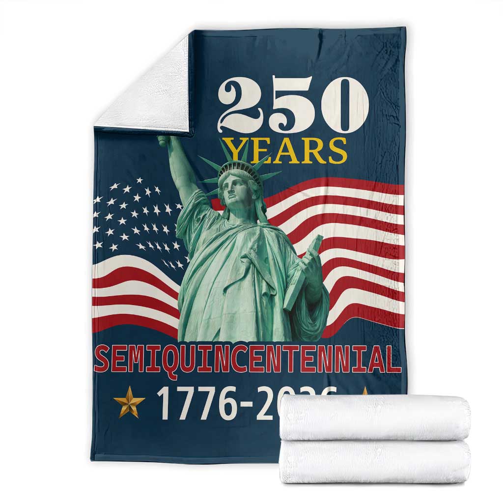 250 Years Semiquincentennial 1776 2026 Throw Blanket Statue of Liberty Patriotic Celebration