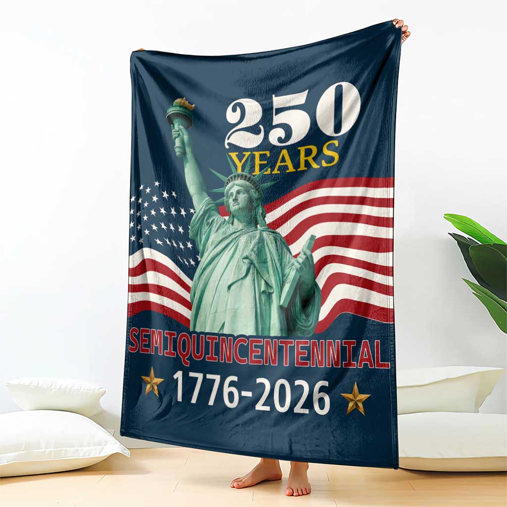 250 Years Semiquincentennial 1776 2026 Throw Blanket Statue of Liberty Patriotic Celebration