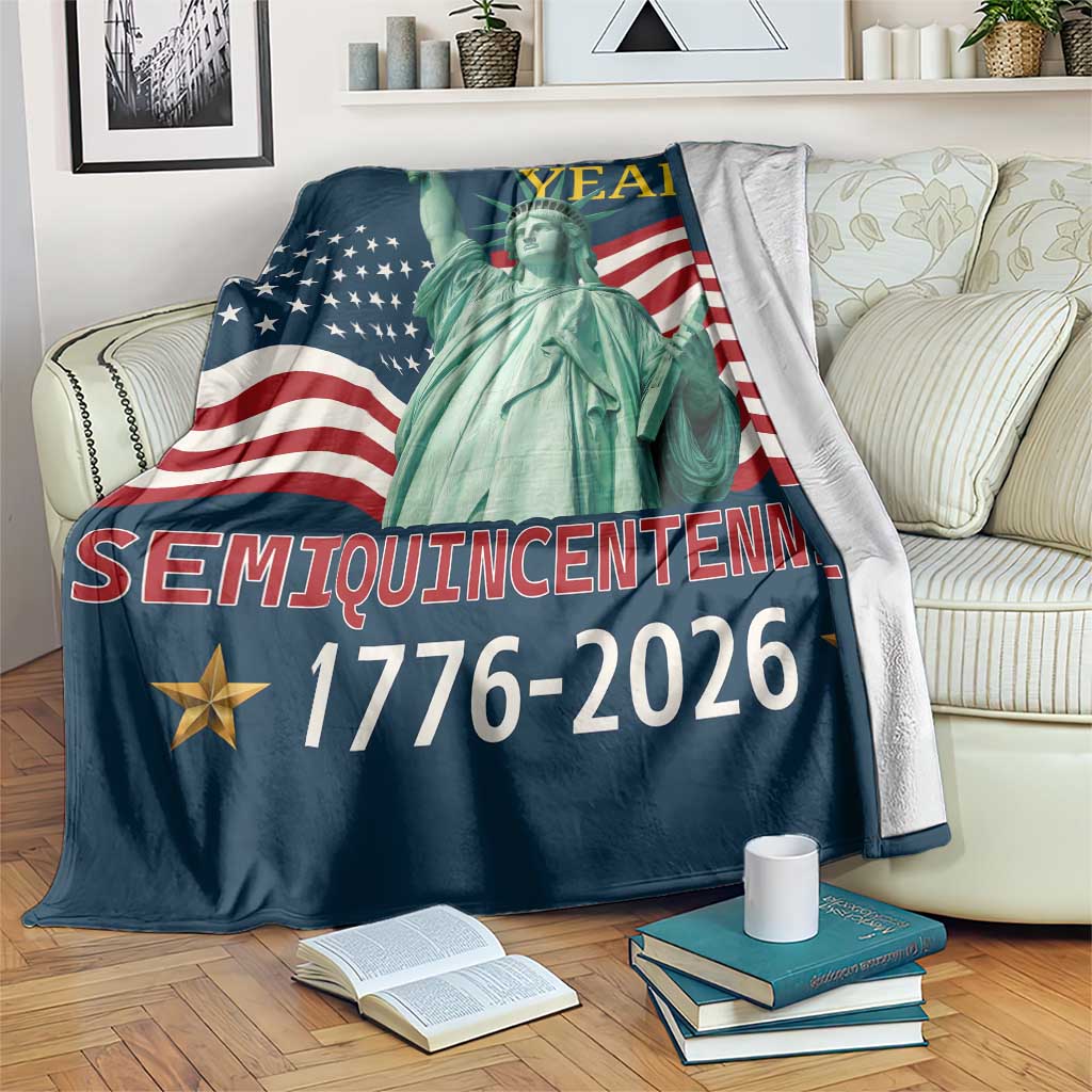 250 Years Semiquincentennial 1776 2026 Throw Blanket Statue of Liberty Patriotic Celebration