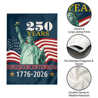 250 Years Semiquincentennial 1776 2026 Garden Flag Statue of Liberty Patriotic Celebration