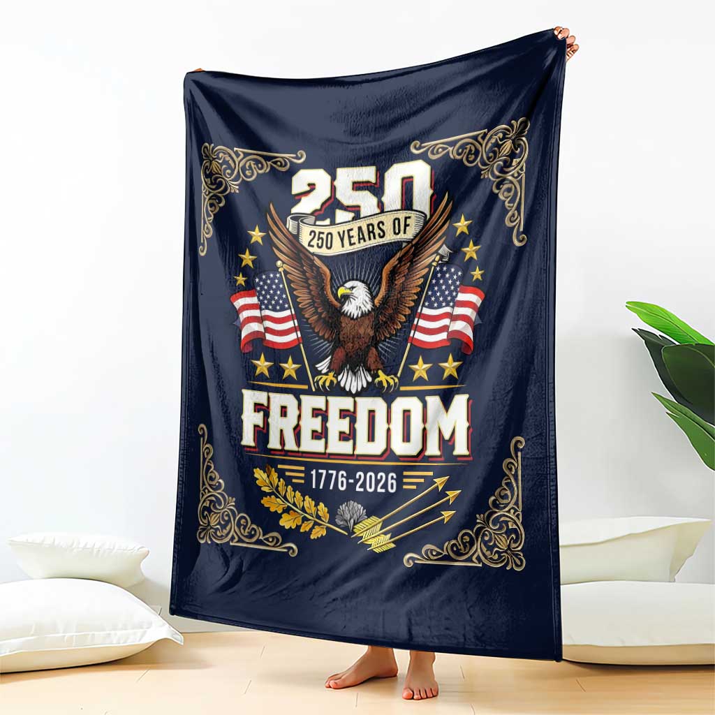 250 Years of Freedom 1776 2026 Patriotic Eagle Throw Blanket America 250th Anniversary Tribute