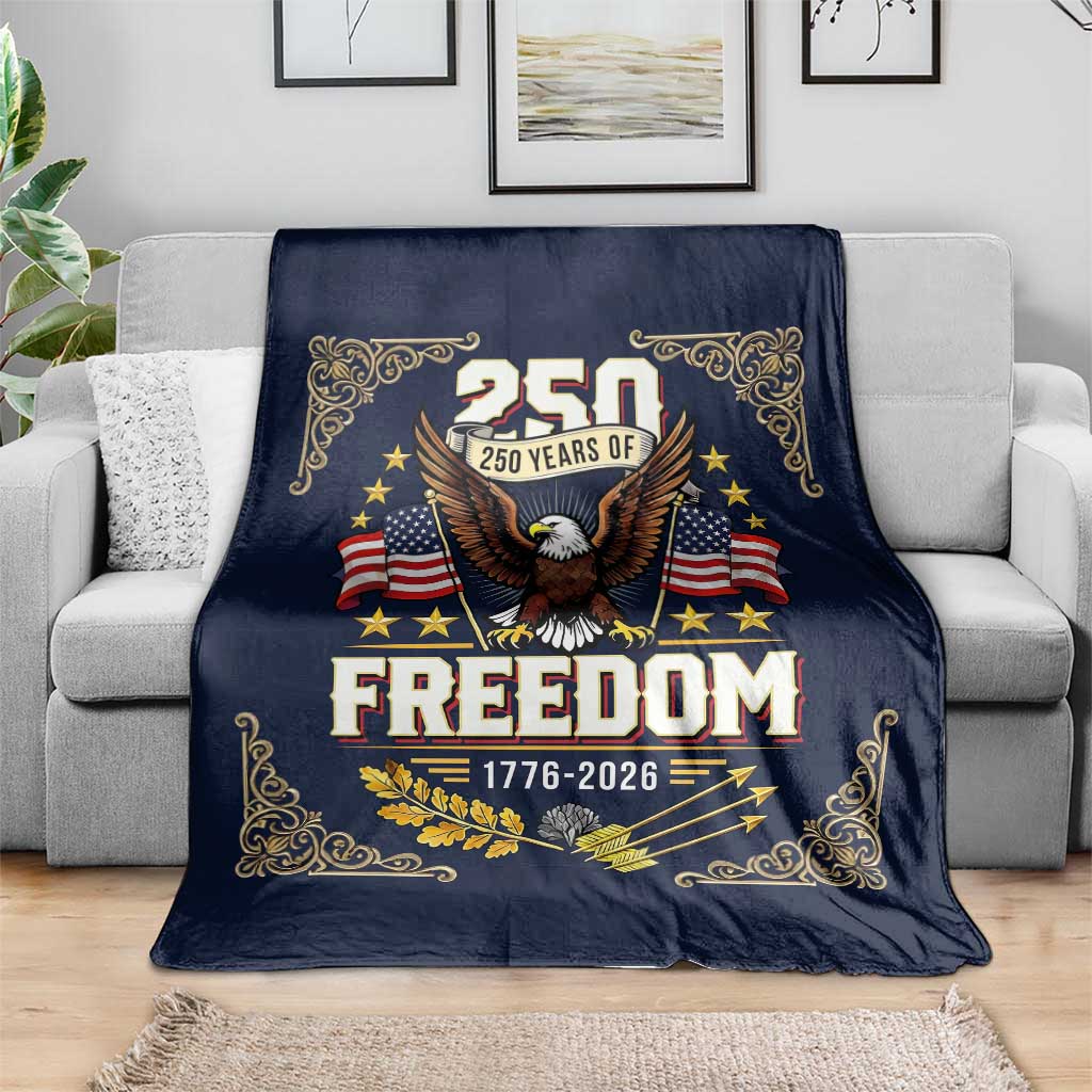 250 Years of Freedom 1776 2026 Patriotic Eagle Throw Blanket America 250th Anniversary Tribute
