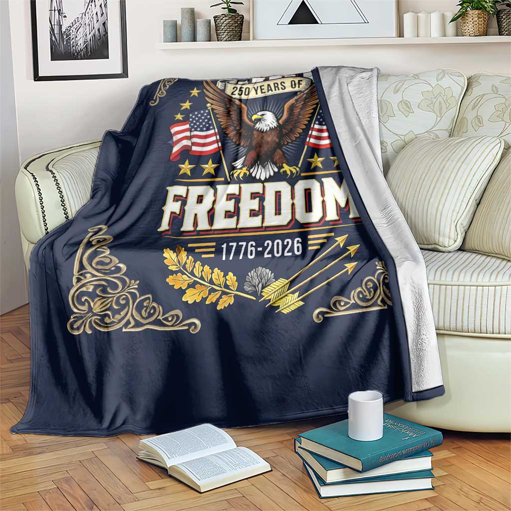 250 Years of Freedom 1776 2026 Patriotic Eagle Throw Blanket America 250th Anniversary Tribute