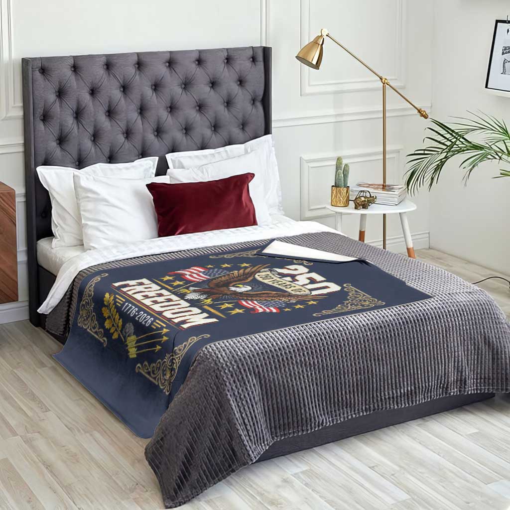 250 Years of Freedom 1776 2026 Patriotic Eagle Throw Blanket America 250th Anniversary Tribute