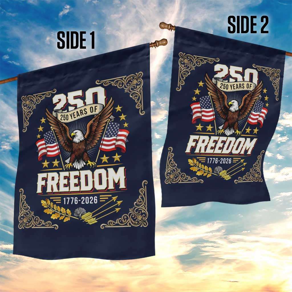 250 Years of Freedom 1776 2026 Patriotic Eagle Garden Flag America 250th Anniversary Tribute