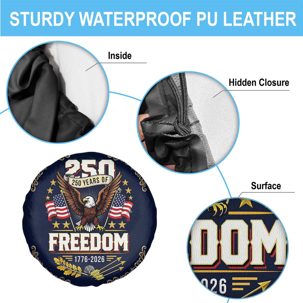 250 Years of Freedom 1776 2026 Patriotic Eagle Spare Tire Cover America 250th Anniversary Tribute
