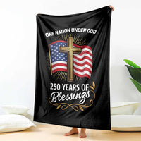 One Nation Under God USA 250th Anniversary Throw Blanket 250 Years of Blessings 1776 2026 Patriotic Faith