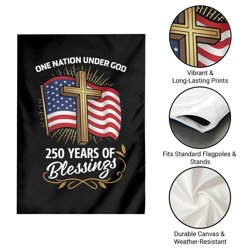 One Nation Under God USA 250th Anniversary Garden Flag 250 Years of Blessings 1776 2026 Patriotic Faith