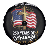 One Nation Under God USA 250th Anniversary Spare Tire Cover 250 Years of Blessings 1776 2026 Patriotic Faith