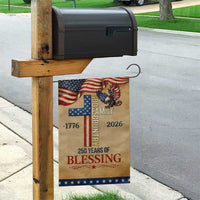 God Family Country 250 Years of Blessing Vintage Garden Flag 1776 2026 Patriotic Faith and Freedom