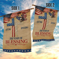God Family Country 250 Years of Blessing Vintage Garden Flag 1776 2026 Patriotic Faith and Freedom