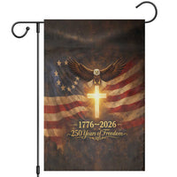 1776-2026 US 250 Years of Freedom Garden Flag Patriotic Betsy Ross Flag Cross Bald Eagle Semiquincentennial Gift